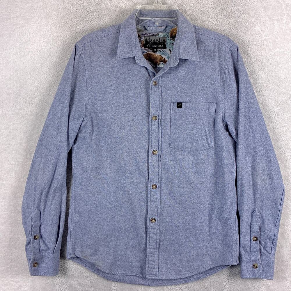 Pladra Shirt Mens M Slate Blue Chamois Flannel Preppy Classic Outdoors Workwear